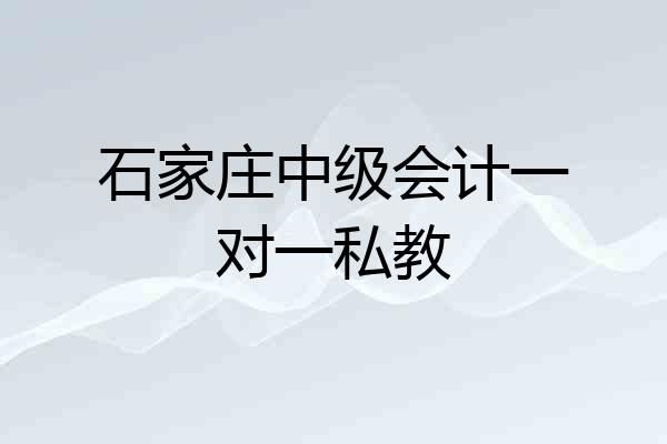 石家庄中级会计一对一私教