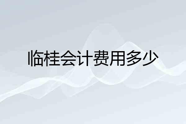 临桂会计费用多少