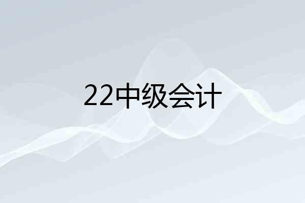 22中级会计