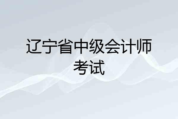 辽宁省中级会计师考试