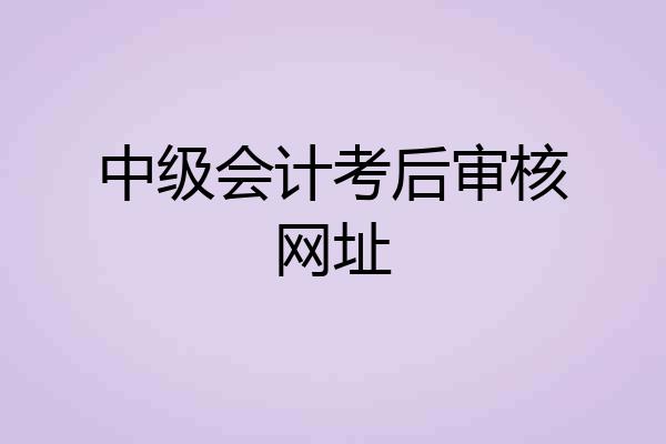 中级会计考后审核网址