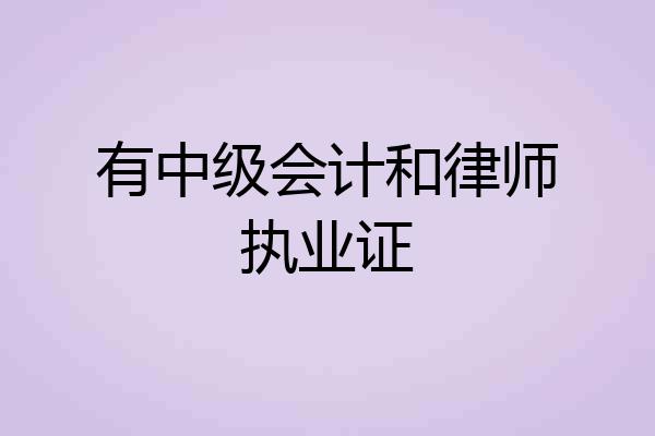 有中级会计和律师执业证