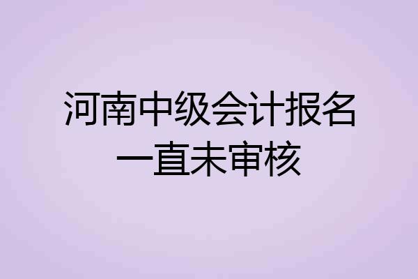 河南中级会计报名一直未审核