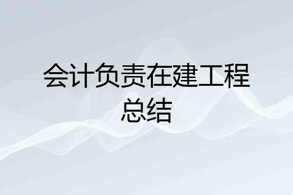 会计负责在建工程总结