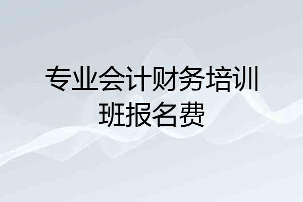 专业会计财务培训班报名费