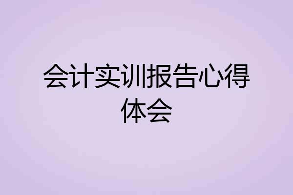 会计实训报告心得体会