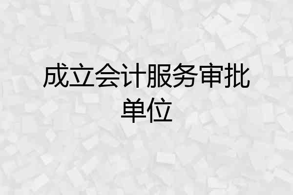成立会计服务审批单位