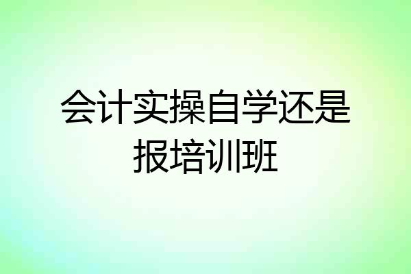 会计实操自学还是报培训班