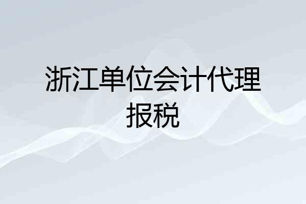 浙江单位会计代理报税