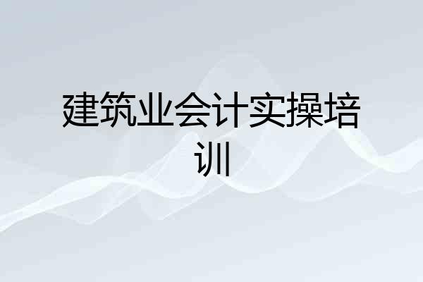 建筑业会计实操培训