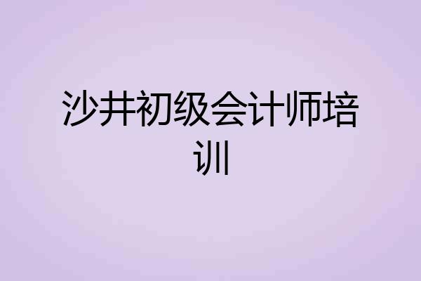 沙井初级会计师培训