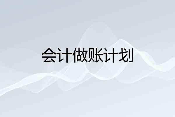 会计做账计划