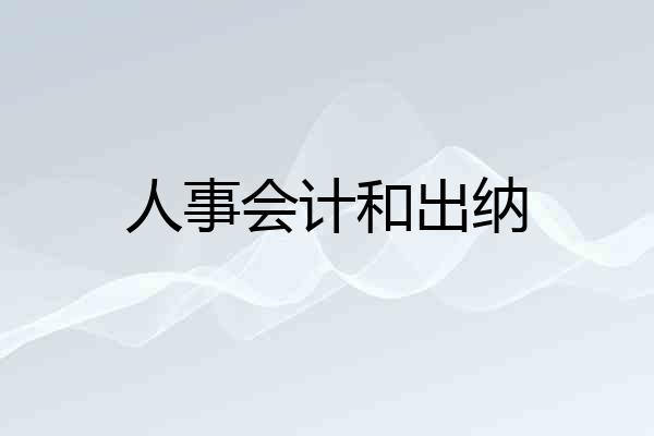 人事会计和出纳