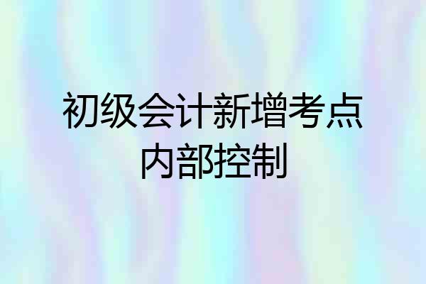 初级会计新增考点内部控制