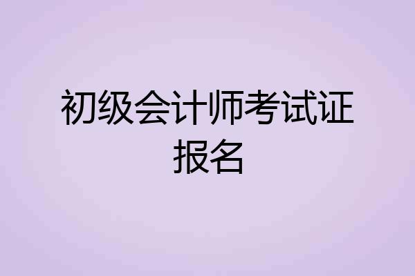 初级会计师考试证报名