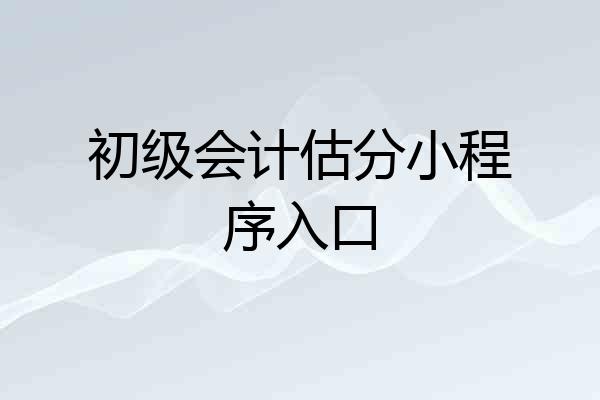 初级会计估分小程序入口