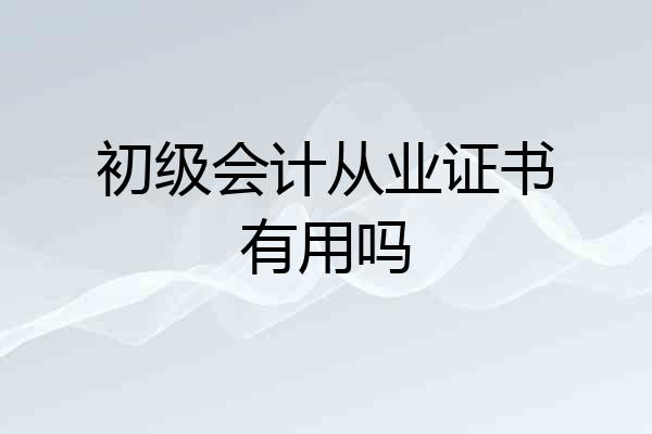 初级会计从业证书有用吗