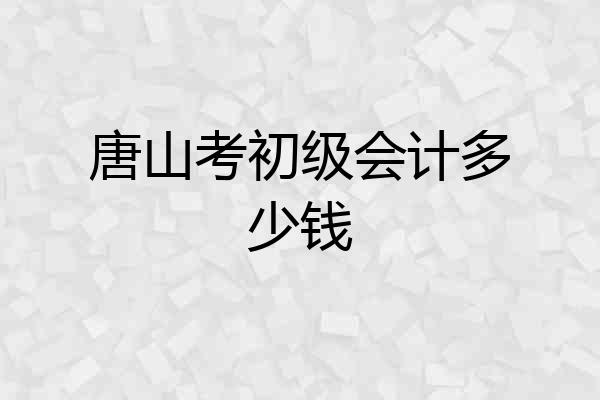 唐山考初级会计多少钱