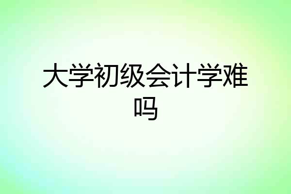 大学初级会计学难吗