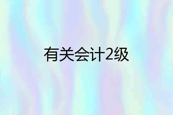 有关会计2级
