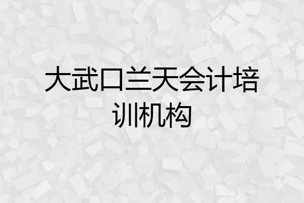 大武口兰天会计培训机构