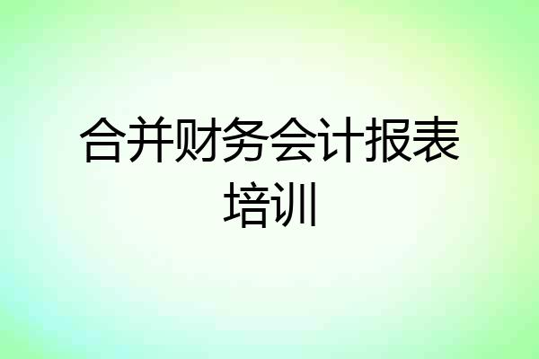 合并财务会计报表培训