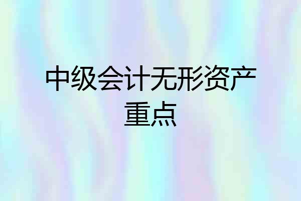 中级会计无形资产重点