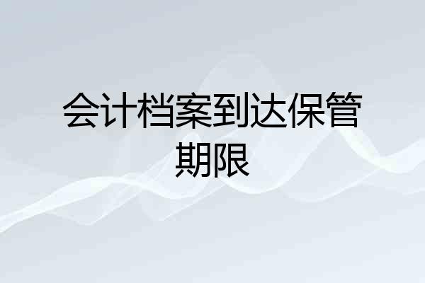 会计档案到达保管期限
