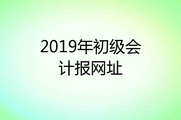 2019年初级会计报网址