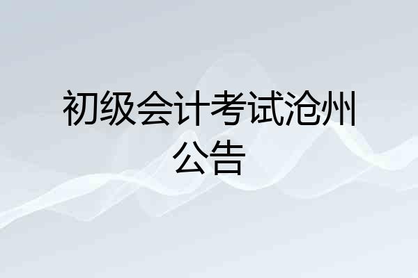 初级会计考试沧州公告