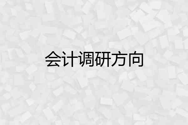 会计调研方向