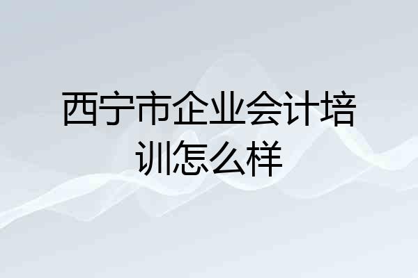 西宁市企业会计培训怎么样