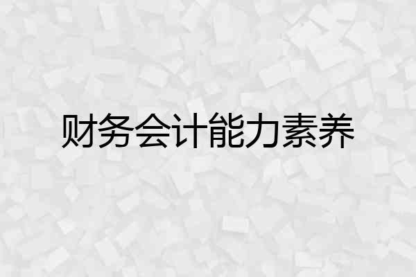 财务会计能力素养