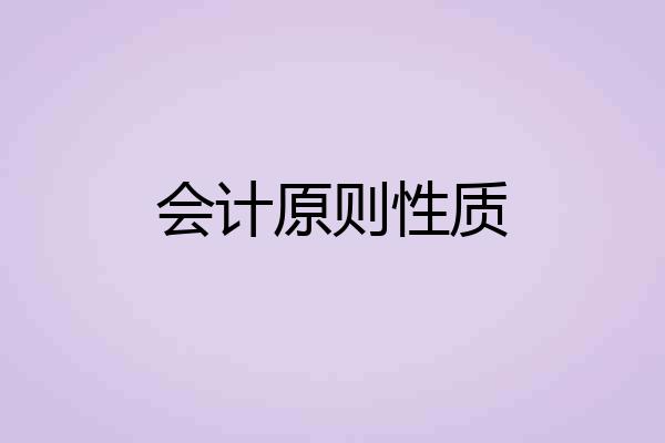 会计原则性质