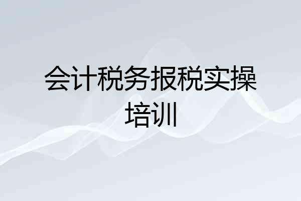 会计税务报税实操培训