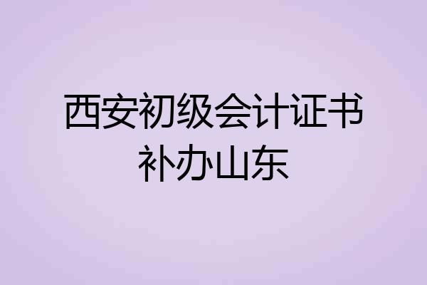 西安初级会计证书补办山东