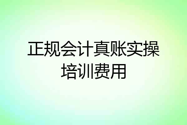 正规会计真账实操培训费用