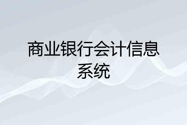 商业银行会计信息系统