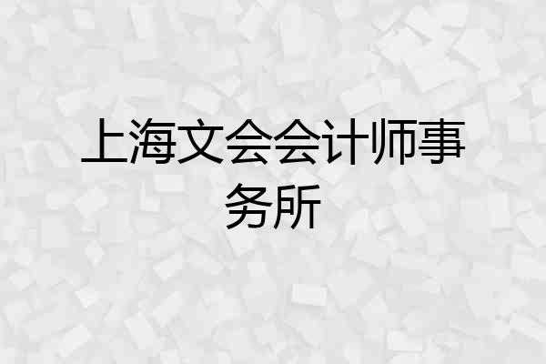 上海文会会计师事务所