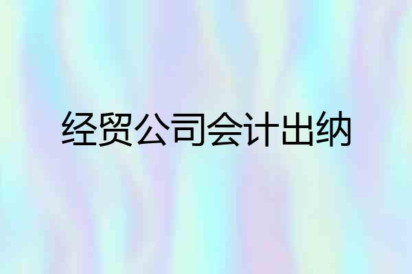 经贸公司会计出纳