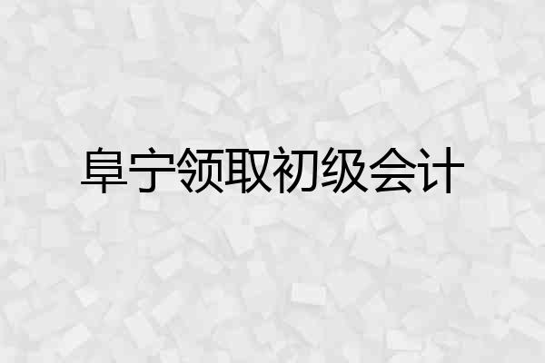 阜宁领取初级会计
