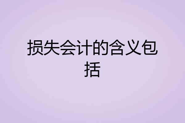损失会计的含义包括