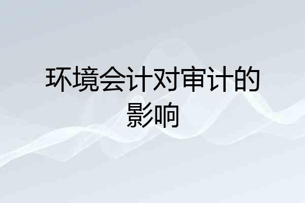 环境会计对审计的影响