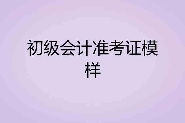 初级会计准考证模样