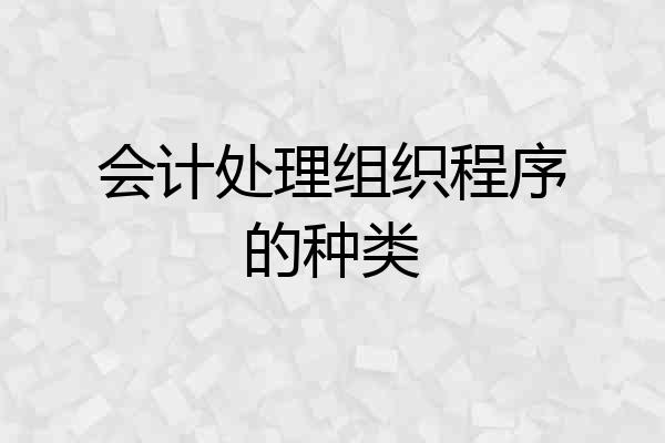会计处理组织程序的种类