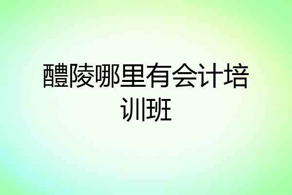 醴陵哪里有会计培训班