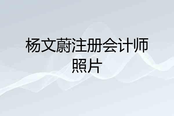 杨文蔚注册会计师照片