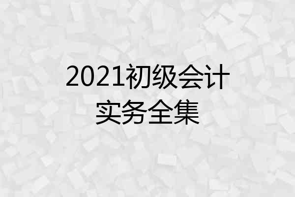2021初级会计实务全集