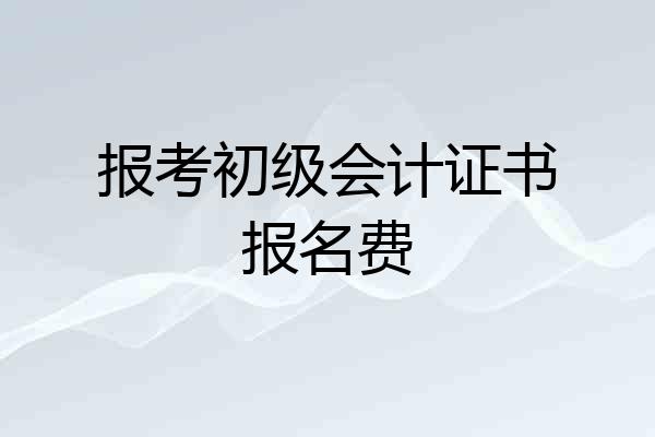 报考初级会计证书报名费