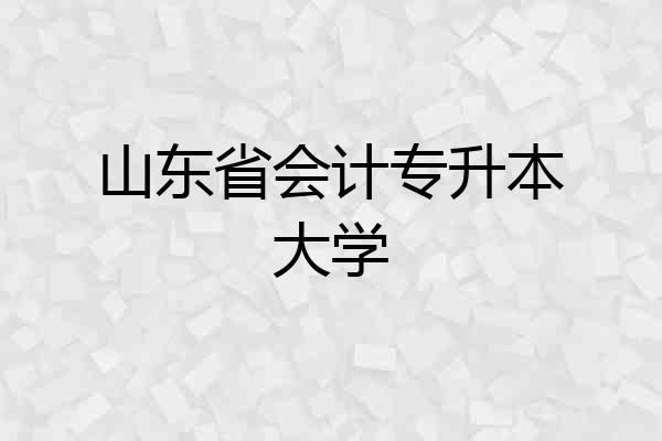 山东省会计专升本大学